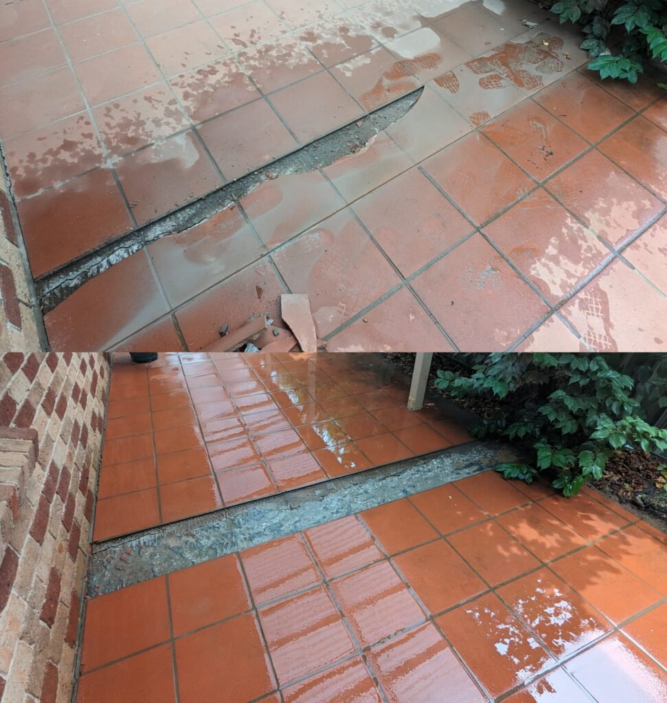 Broken tiles removed